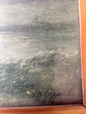 James Walter Gozzard - Waterlandschap - Olieverf op paneel, Ingelijst kopen? Bied vanaf 60!