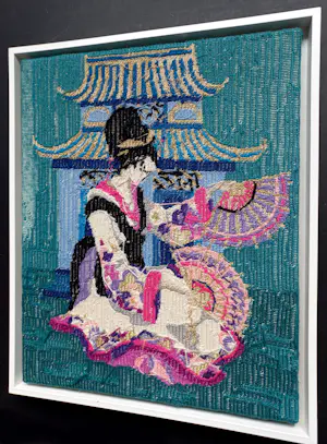 Rob Scholte - Geisha, omgekeerd borduurwerk (mooi ingelijst) kopen? Bied vanaf 695!