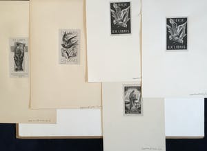 Aart van Dobbenburgh - 5 ex librissen litho's 1946 kopen? Bied vanaf 20!
