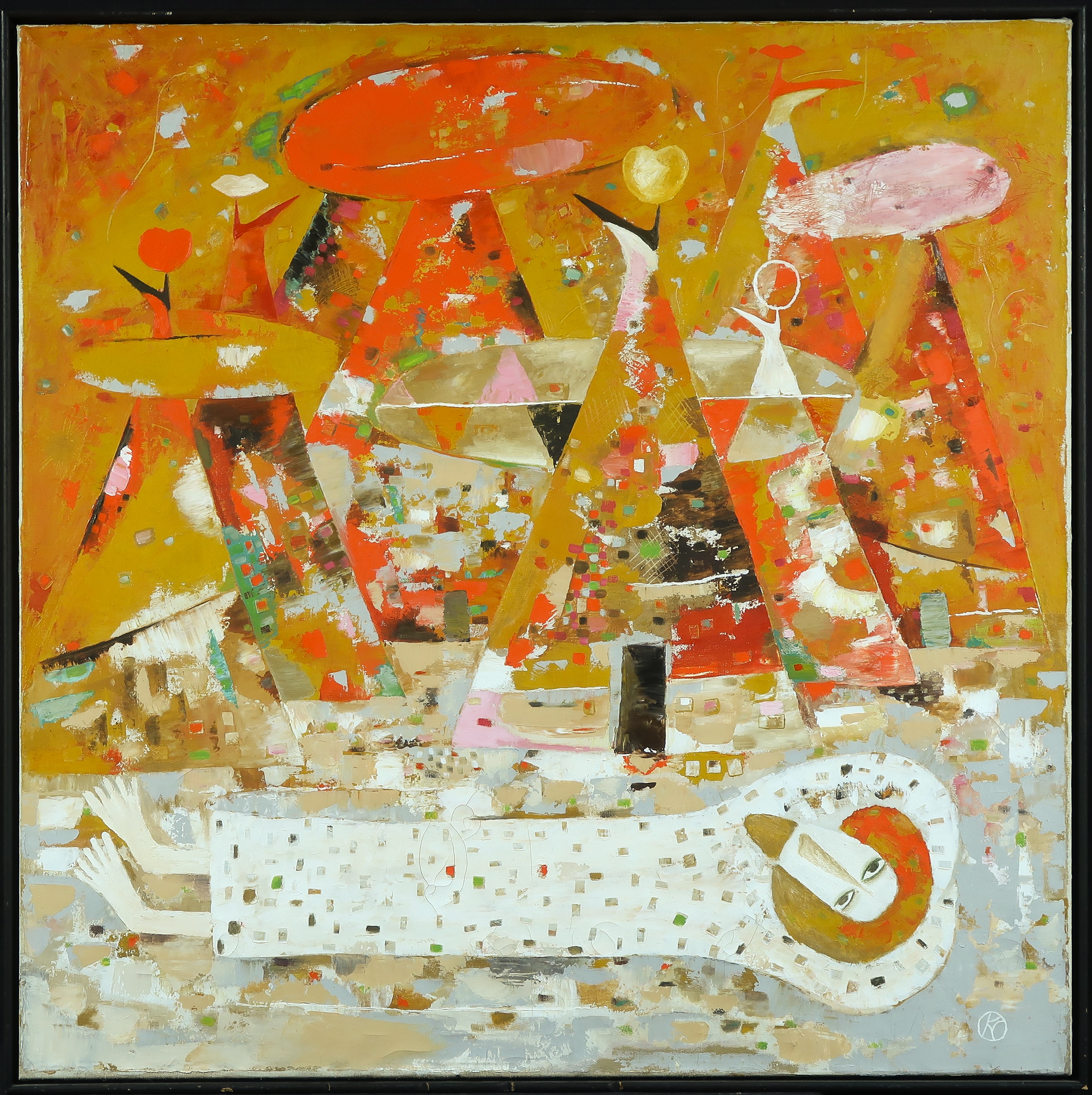 Sergei Kolevatykh - Olieverf op doek, The Day-dreamer - Ingelijst verkocht voor € 250!