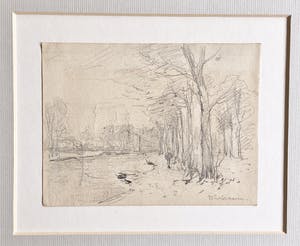 Max Liebermann - Wandelaar langs rivier kopen? Bied vanaf 100!