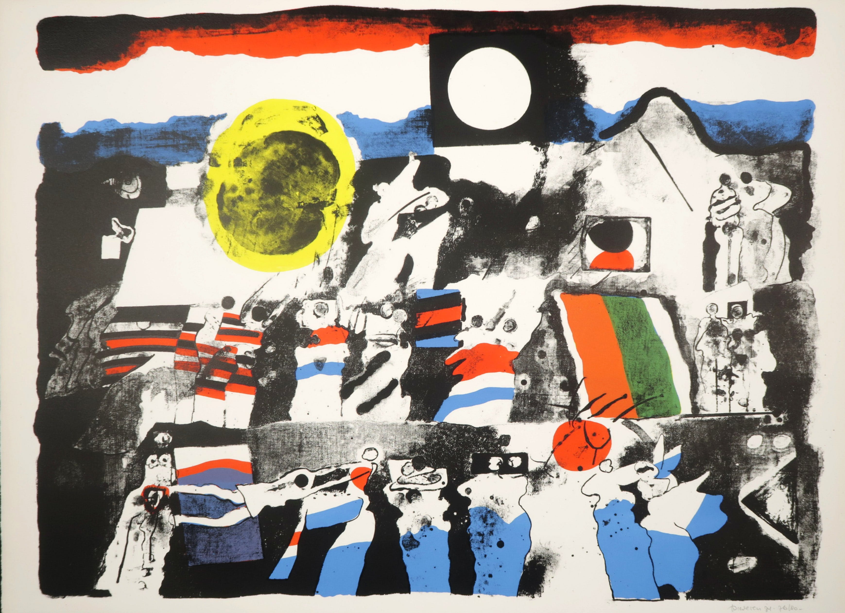 Jef Diederen - Litho, Zonder titel verkocht voor € 80!