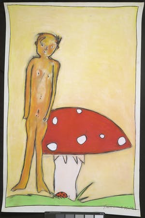 Bart Drost - Grote tekening in pastelkrijt, Zonder titel kopen? Bied vanaf 1!
