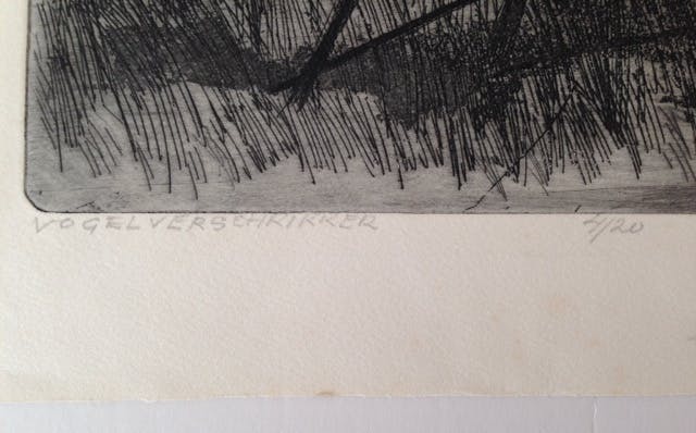 Jos van den Berg - zeer mooie ets van een Vogelverschrikker. kopen? Bied vanaf 35!