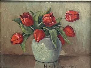 Huibert Schallenberg - Vaas met bloemen (Stilleven) kopen? Bied vanaf 30!