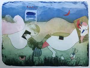 Michel van Overbeeke - LAATSTE KANS: Handgekleurde ets met bladgoud - Ingelijst verkocht voor € 90!