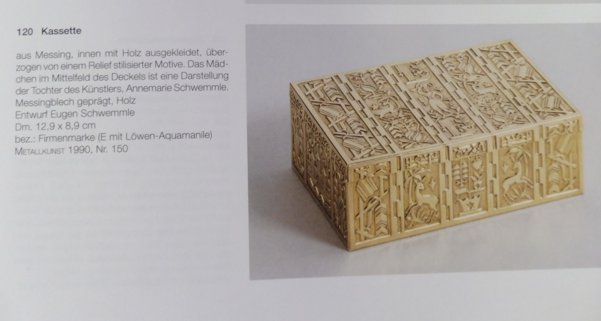 Eugen Schwemmle - voor Erhardt und Söhne - Geel koperen gepatineerde Art Deco doos kopen? Bied vanaf 19!