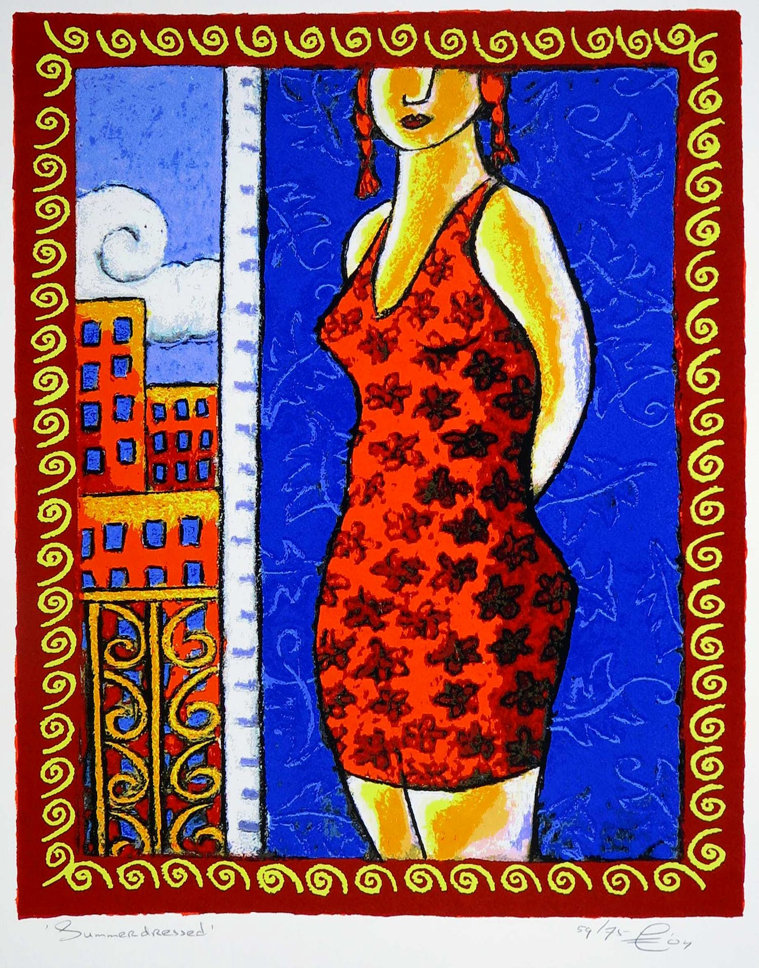 Jacques Tange - Zeefdruk, Summerdressed verkocht voor € 1!