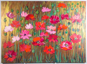 Maya Wildevuur - Acryl en goudverf op doek, Autum - Ingelijst (Groot) kopen? Bied vanaf 500!