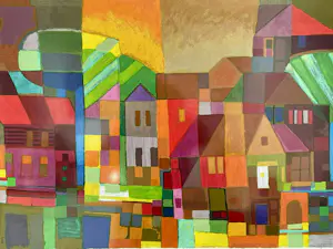 Ton Schulten - Zeefdruk - Mozaïekstad Nr. 164 - Ingelijst (Groot) kopen? Bied vanaf 850!