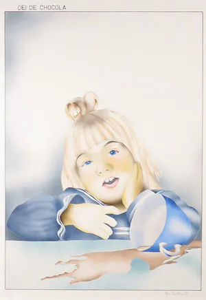 Theo Wolters - Airbrush op papier, Oei de chocola - Ingelijst kopen? Bied vanaf 1!