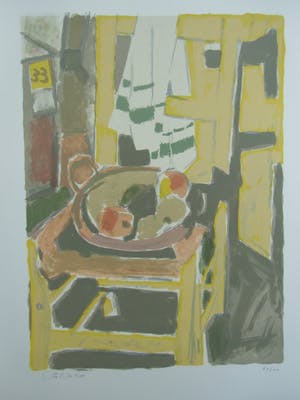 Otto B. de Kat - HET GELE STOELTJE /// KLEURENLITHO VAN OTTO B. DE KAT kopen? Bied vanaf 50!