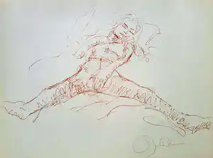 John Lennon - Yoko spreadeagled, lithografische prent verkauft für € 50!