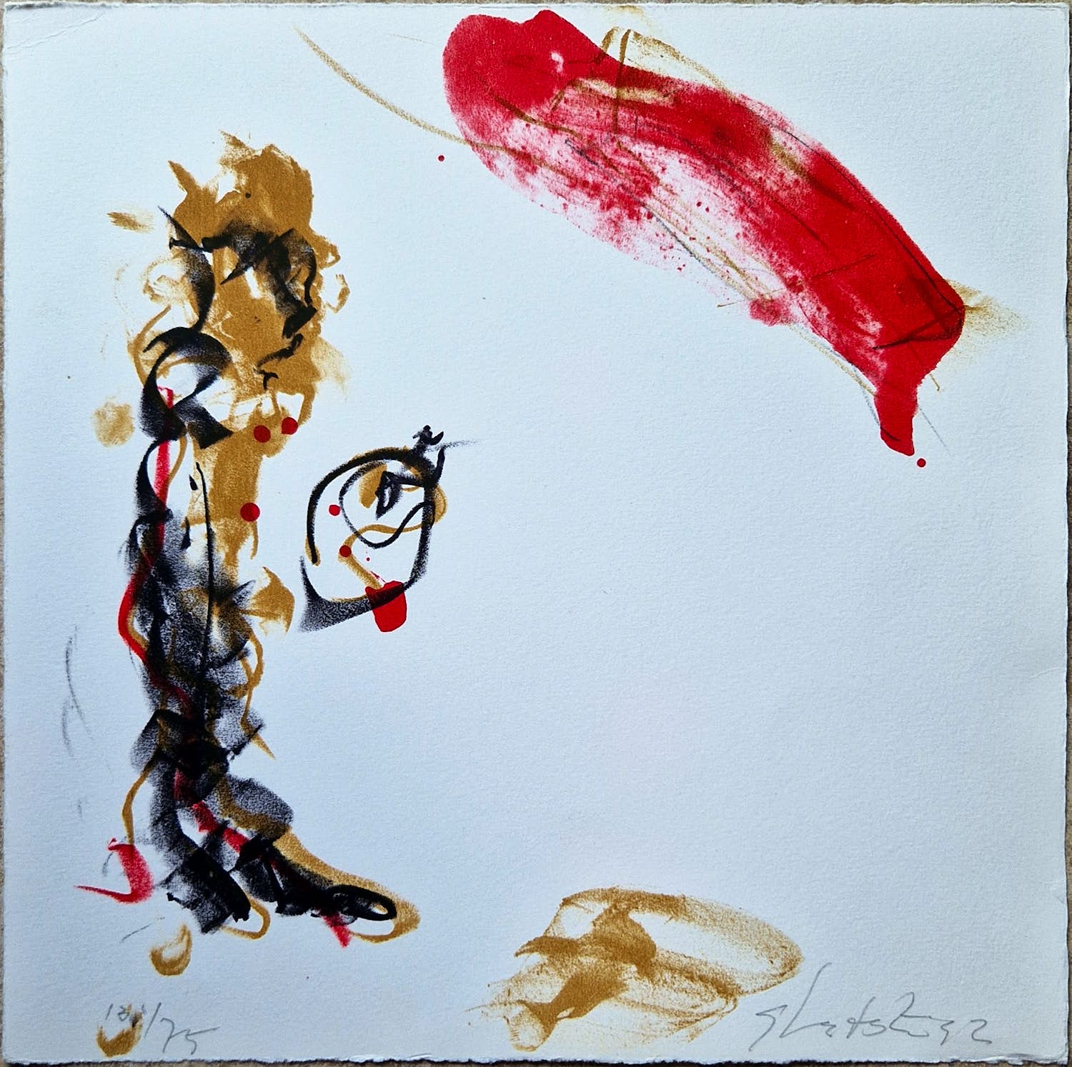 Ger Lataster - Litho, Zonder titel verkocht voor € 35!