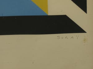 Kumi Sugai - Zeefdruk, Abstracte compositie - Ingelijst kopen? Bied vanaf 80!