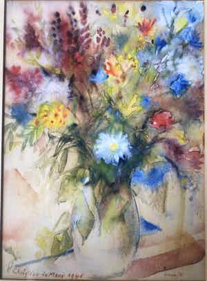 Chris de Moor - Bloemen stilleven verkocht voor € 20!