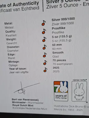 Buy Dick Bruna - Herdenkingsmumt 70 jaar Nijntje, Limited edition? Bid from 750!