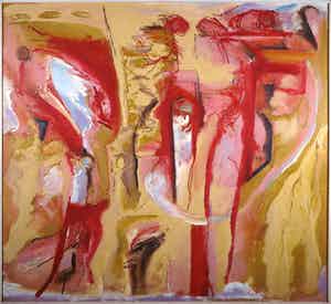 Han Sterk - Olieverf op paneel, Z.T. Abstracte compositie - Ingelijst (Zeer groot) verkocht voor € 1!