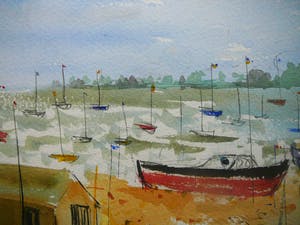 Niet of onleesbaar gesigneerd - Bootjes op het strand (II) -aquarel- kopen? Bied vanaf 10!