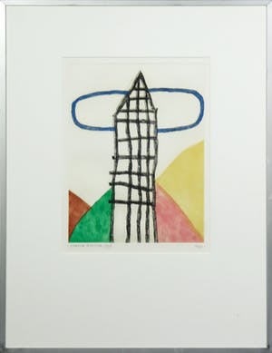 Harrie Gerritz - Ets, Toren in het zuiden - Ingelijst kopen? Bied vanaf 50!