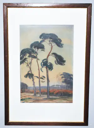 Johan Meijer - landschap in 't Gooi - ingelijste aquarel kopen? Bied vanaf 100!