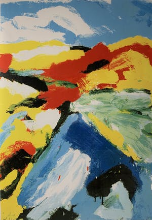 Jan Cremer - kleurenzeefdruk - 'Blue mountain blue' - 1998 (ZEER GROOT) kopen? Bied vanaf 350!