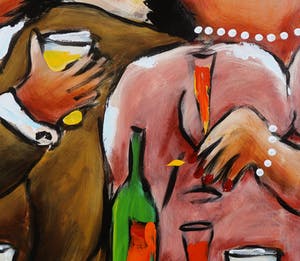 Theo Broeren - Acryl op doek, After the game kopen? Bied vanaf 100!