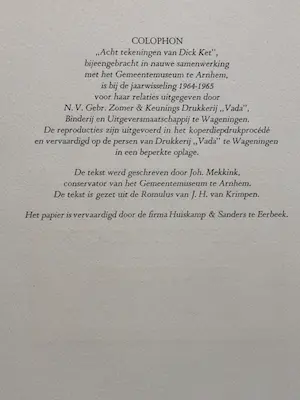 Dick Ket - Dick Ket - Acht Tekeningen van Dick Ket (Tekening No 1 dubbel) kopen? Bied vanaf 50!