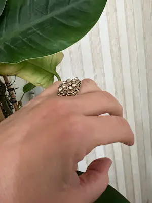 Vintage cocktailring van 14 karaat geelgoud met diamanten kopen? Bied vanaf 750!