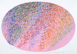 Piero Dorazio - Zeefdruk, R+B (met certificaat van echtheid!) verkocht voor € 100!