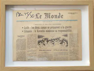 Benjamin Vautier - Le Monde - Gesigneerde krant - Multiple 1991 - met vingerafdruk - 25/30 kaufen? Bieten Sie von 175!