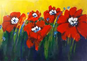 Anke Peddemors - papavers groot verkocht voor € 75!