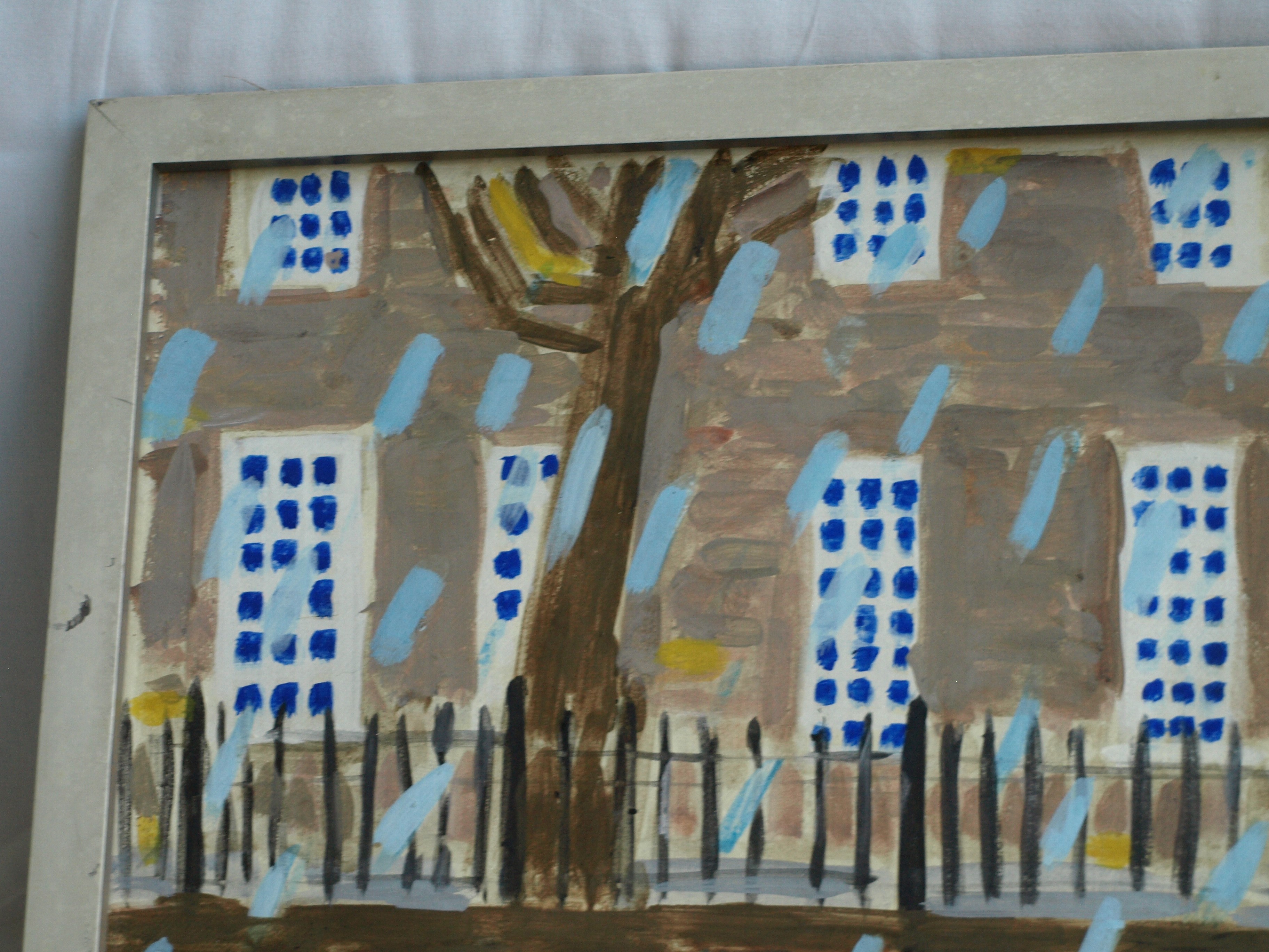 Wendelien Schonfeld - Tempera , Regen V – gesigneerd & ingelijst – ca 1985 kopen? Bied vanaf 50!