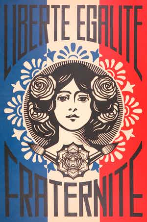 Shepard Fairey - OBEY - Liberté Egalité Fraternité verkocht voor € 1!