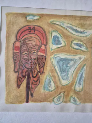 Jan van Wessum - Twee Figuren omgeven door vormen kopen? Bied vanaf 80!