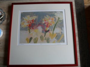 Viviane Klagsbrun - Zeefdruk. Stilleven met bloemen . kopen? Bied vanaf 20!