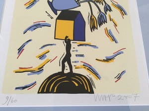 Hans Wap - "Nieuwe woning" (2007) | zeefdruk in nieuwstaat - ingelijst kopen? Bied vanaf 45!