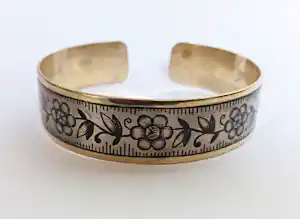 Niello armband van verguld 875 zilver. Kaukasus, USSR periode, jaren 70 verkauft für € 64!