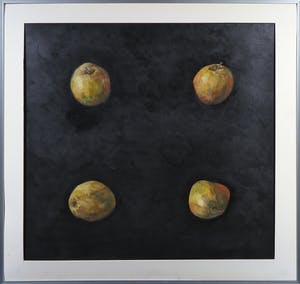 Niet of onleesbaar gesigneerd - Gemengde techniek op papier, Appels - Ingelijst kopen? Bied vanaf 1!