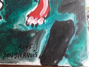 Jan Sierhuis - Landschap met 2 figuren acryl paint kopen? Bied vanaf 195!