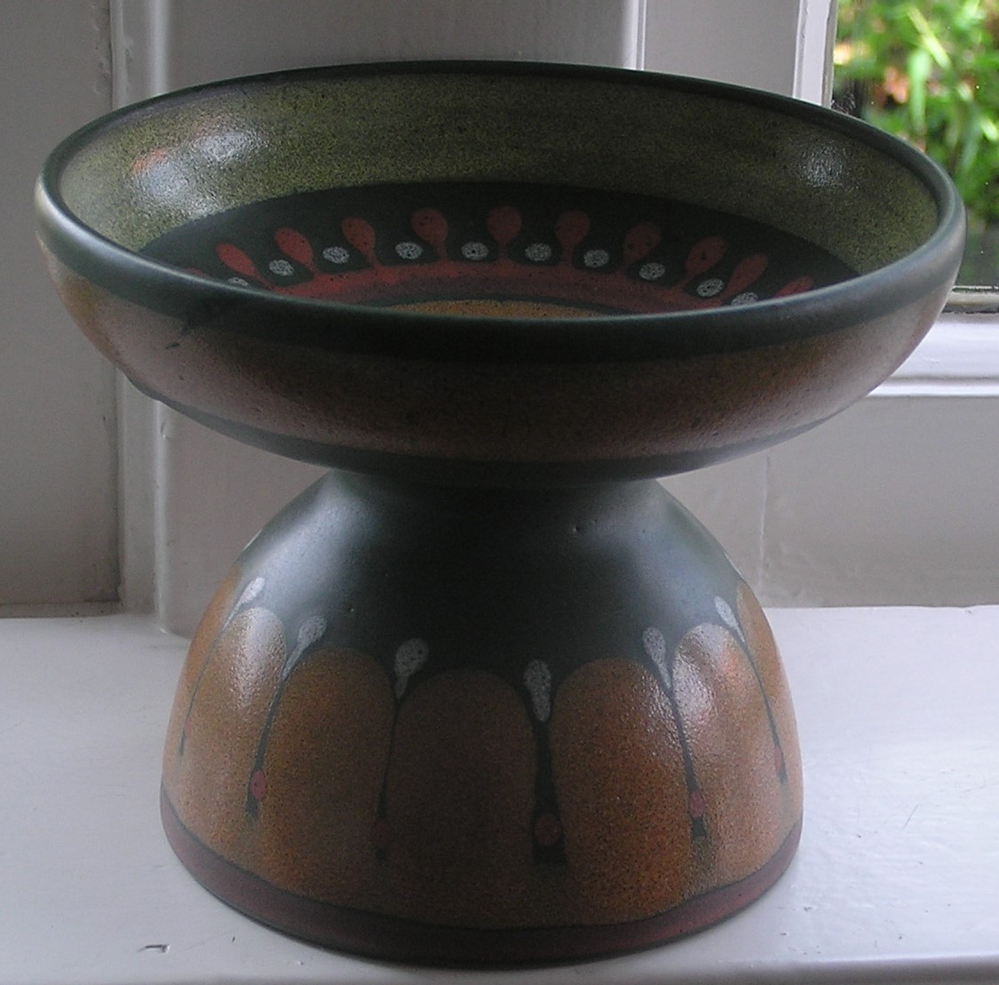 Niet of onleesbaar gesigneerd - Portaceli ceramica - Handbeschilderde vintage keramische kandelaar verkocht voor € 1!