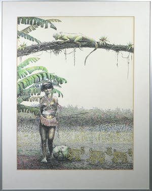 Paulus Geeve - Pentekening, Zonder titel - Ingelijst kopen? Bied vanaf 1!