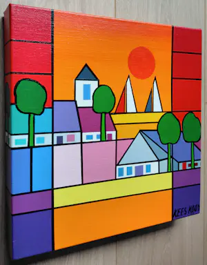 Kees Kooy - Summer Sailing, acrylverf op doek kopen? Bied vanaf 225!