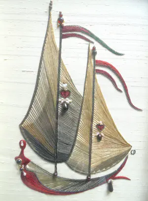 Cecile Dreesmann - Schip met "edelstenen". kopen? Bied vanaf 500!