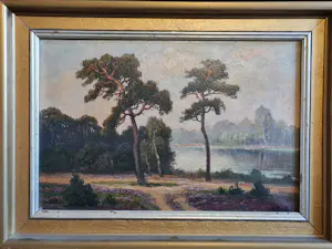 Willy Becker-Kassel - Bäume am See / Heidelandschaft, signiert & gerahmt kaufen? Bieten Sie von 120!