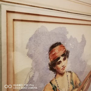 William Henry Margetson - vrouw spelend op een romantische gitaar kopen? Bied vanaf 500!