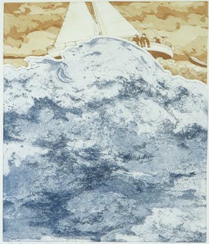 Joke Struik - Kleurenets en aquatint, Woelig water - Ingelijst kopen? Bied vanaf 35!