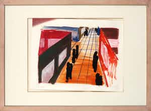 Ronald Versloot - Gouache, Zonder titel - Ingelijst verkocht voor € 50!