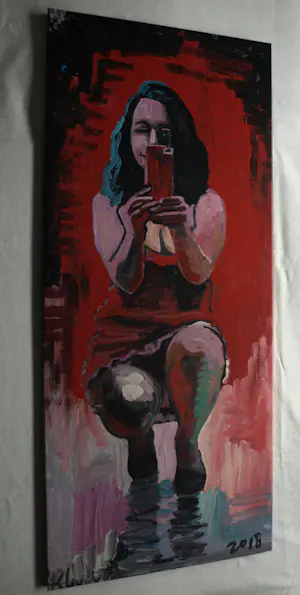 Peter Klashorst - Acrylverf op doek , Mathilda – 120 x 50 cm - 2018 kopen? Bied vanaf 250!