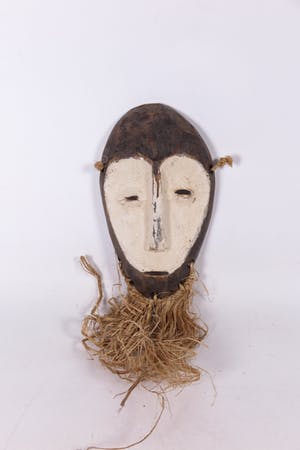 Lega - Houten mannenbond paspoortmasker met baard kopen? Bied vanaf 1!